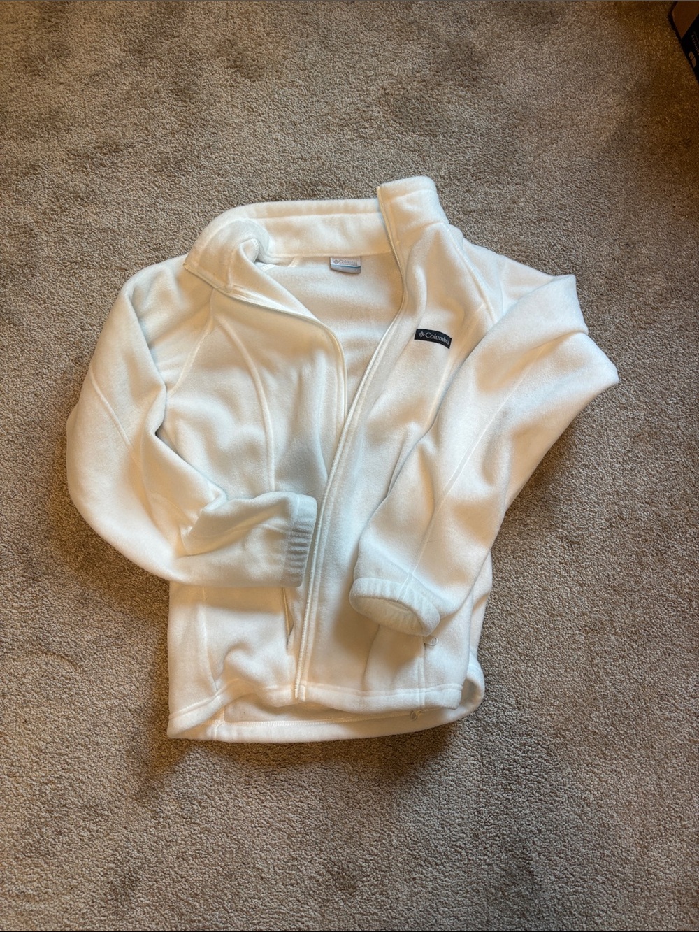 Columbia Kids White Full-Zip Fleece Jacket